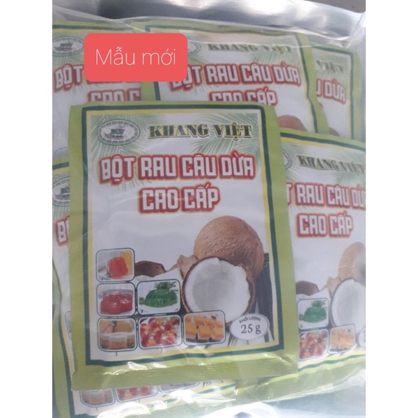 BỘT RAU CÂU DỪA CAO CẤP KHANG VIỆT GÓI 25GR