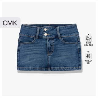 Mã BMIN050 giảm 50K đơn 99K Chân váy jeans nữ bảng lưng to có lót quần