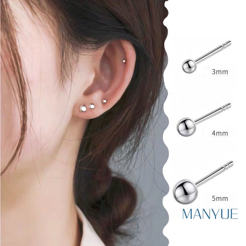 Hoa tai MANYUE bạc 925 thiết kế đơn giản sành điệu