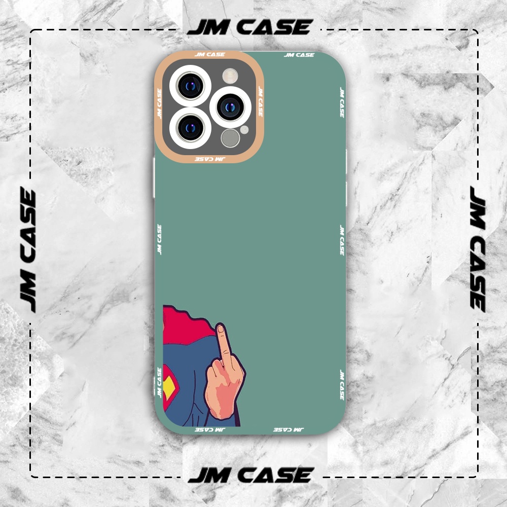 Ốp lưng iphone samsung xiaomi oppo cạnh vuông JMCase Supper Man DC Comics Ngón Giữa