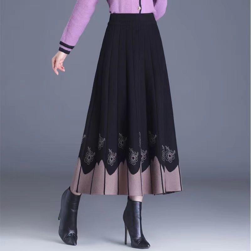 Chân Váy Len Dáng Xòe Dài Vừa Phải Thời Trang Thu Đông 2022 Mới