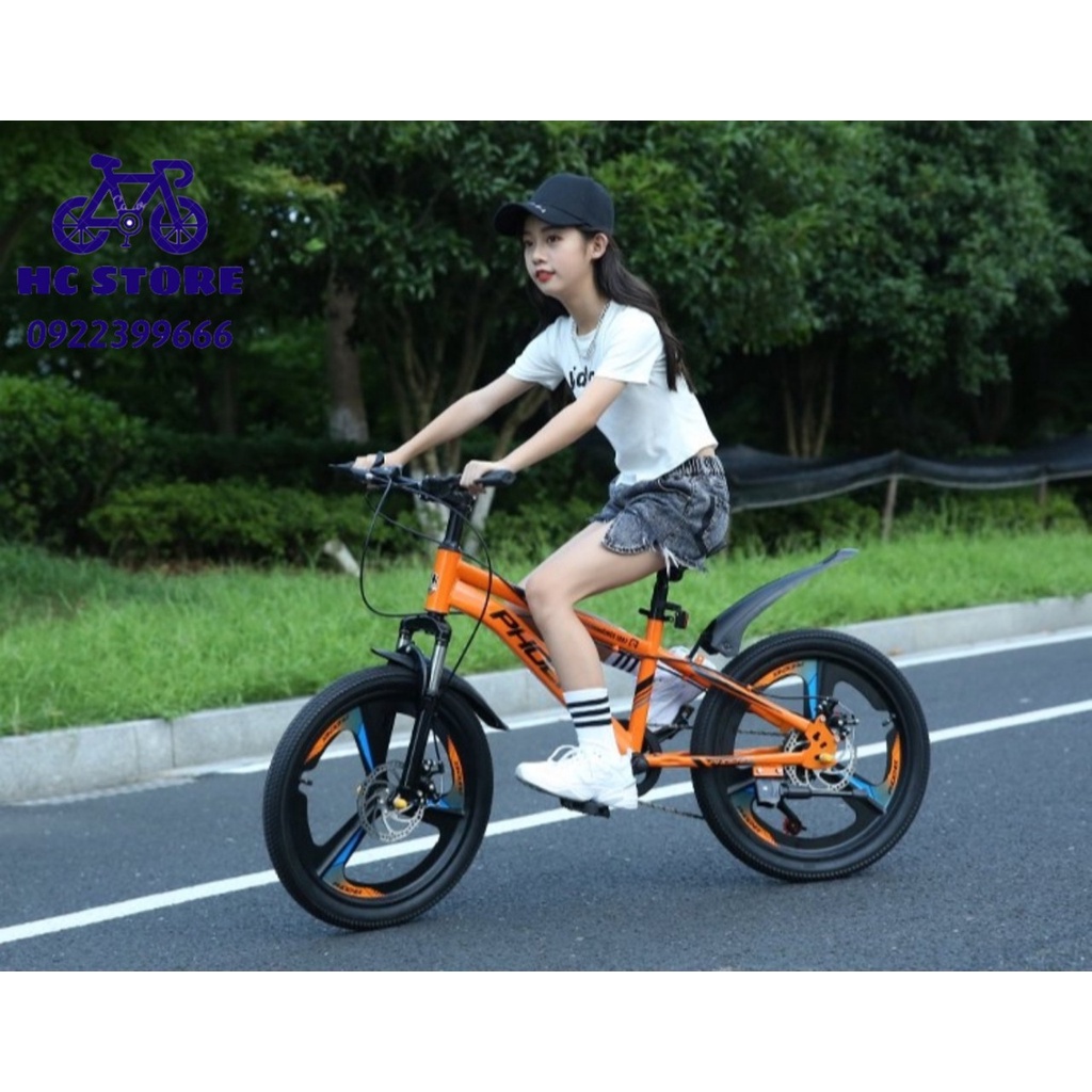 Xe đạp địa hình giảm xóc nam nữ Phoenix 6-9-13 tuổi phanh đĩa thay đổi tốc độ