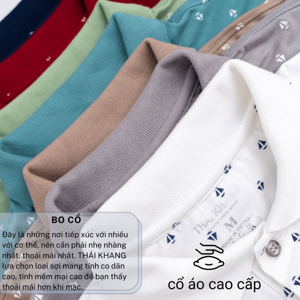 Áo thun nam trung niên họa tiết vải cotton TC 2 chiều mềm form rộng có túi mặc thỏa mái ATHUN35