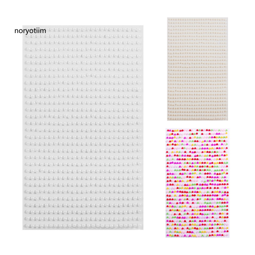 Set 750 hạt ngọc trai 3D dán trang trí móng tay nghệ thuật DIY