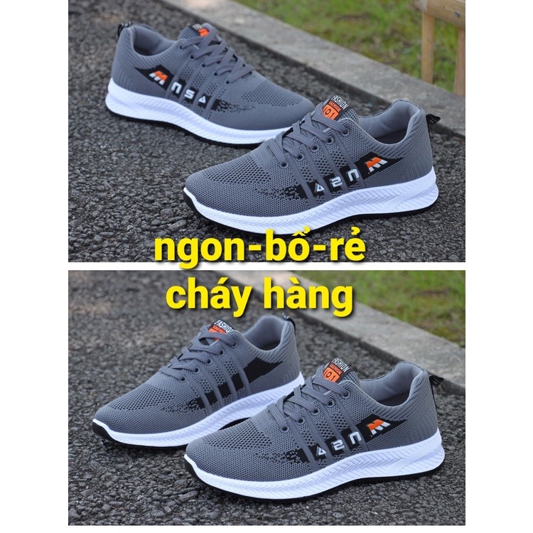 (RẺ-VÔ-ĐỐI)Giày Thể Thao Sneaker Nam Đế Cao Su Non Phối Vải Thoáng Khí trẻ trung năng động
