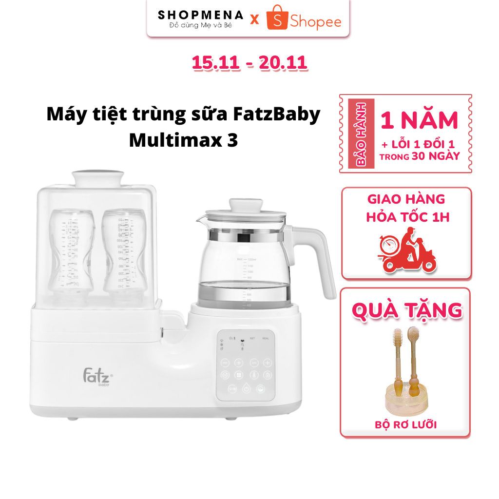 Máy Tiệt Trùng Bình Sữa, Sấy Khô, Hâm Sữa (ALL IN ONE) 11 Chế Độ Đa Năng FATZBABY MULTIMAX 3 FB9322SJ