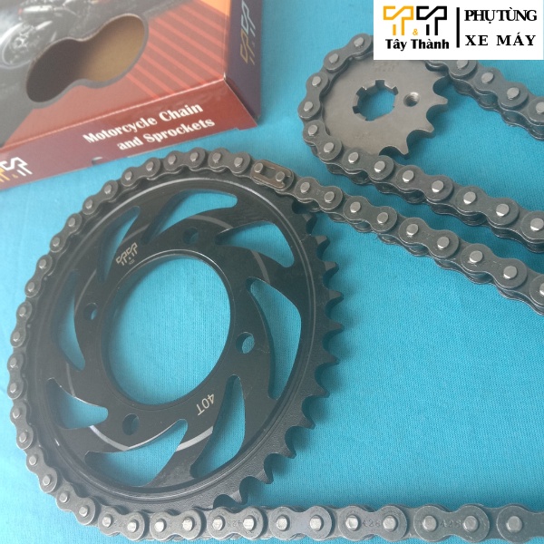 Nhông sên dĩa Sirius Fi - màu đen nhám, thông số 40T-14T, xuất xứ Thái Lan, bảo hành 6 tháng - Tây Thành Shop
