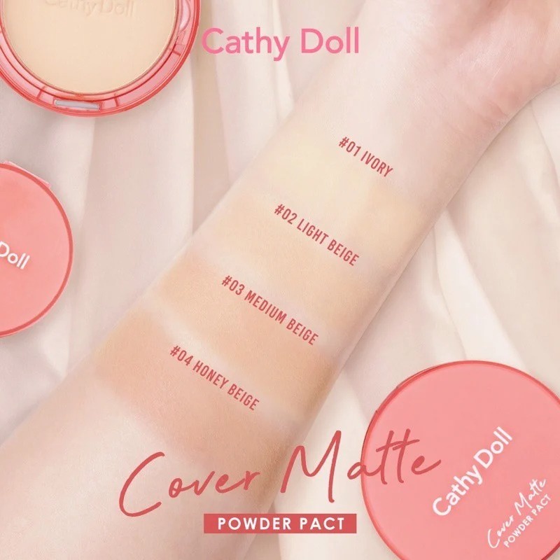 Phấn Nền Ngừa Mụn, Che Khuyết Điểm Cathy Doll Cover Matte Powder Pact SPF30 PA +++ 12g