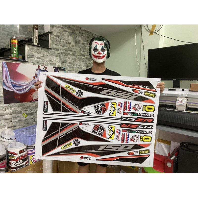 FREE SHIP + QUÀ TẶNG Tem rời Exciter 150 Y15ZR dán xe xám