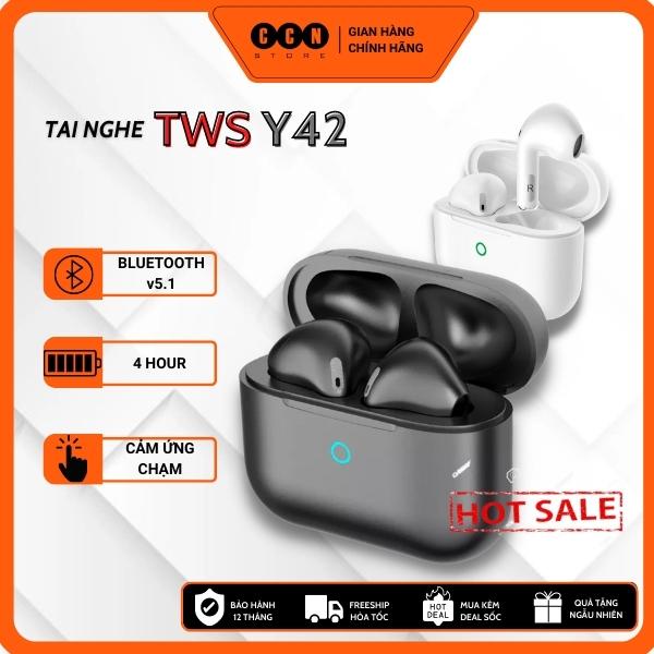 Tai nghe bluetooth Y42 chính hãng, thiết kế siêu nhỏ gọn, pin khá tốt lên tới 4h, chống nước IPX-5, bluetooth v5.1