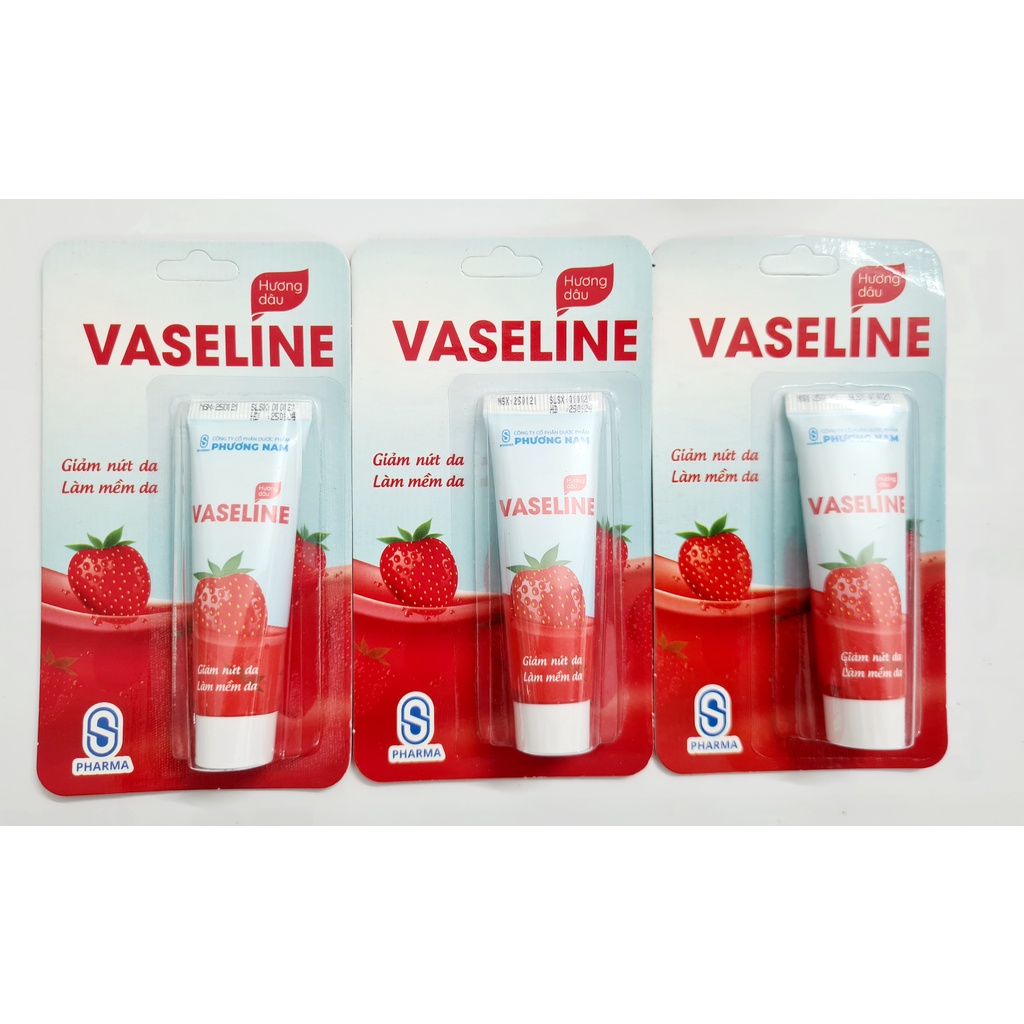 Kem dưỡng ẩm môi dưỡng ẩm tay chân Vaseline Vaselin Pure hương dâu Phương Nam 10g