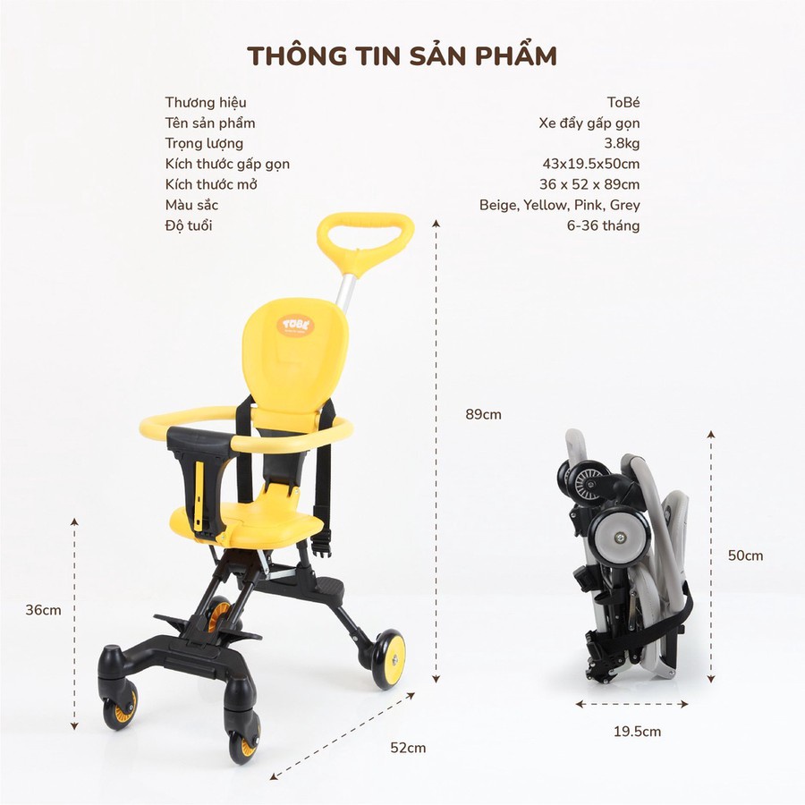 Xe Đẩy Gấp Gọn  520  CHO BÉ Cho Trẻ Từ 6-36 Tháng