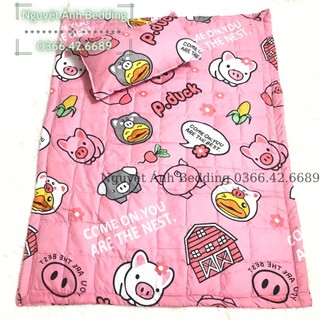 (DEAL SỐC) ️🎊 Set 1 mền đắp + 1 gối kê đầu cho trẻ tới lớp mẫu giáo - Mẫu Heo hồng nhí nhố - Chat chọn mẫu khác