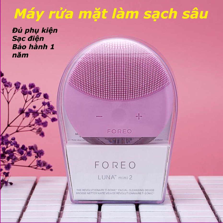 Máy Rửa Mặt Foreo Luna Mini 2 Chính Hãng - Máy Rửa Mặt Cao Cấp Rung Sóng Siêu Âm Sonic 4.0 - Rửa Sạch Sâu Da Mặt