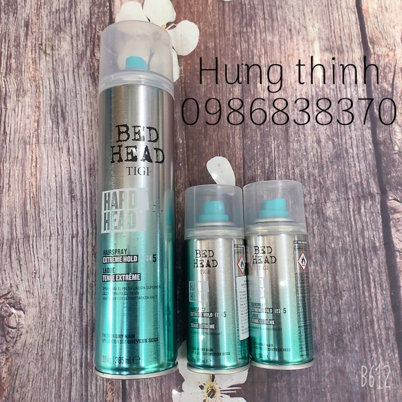 Gôm Xịt TIGI HEAD Hard Extreme Hold Hairspray 100ML / 385ML