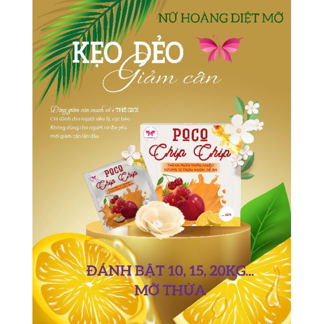 Combo Kẹo Dẻo POCO CHIP CHIP Dành Cho Cơ Địa Khó Giảm Cân . Hộp 15 gói giảm 5 kg