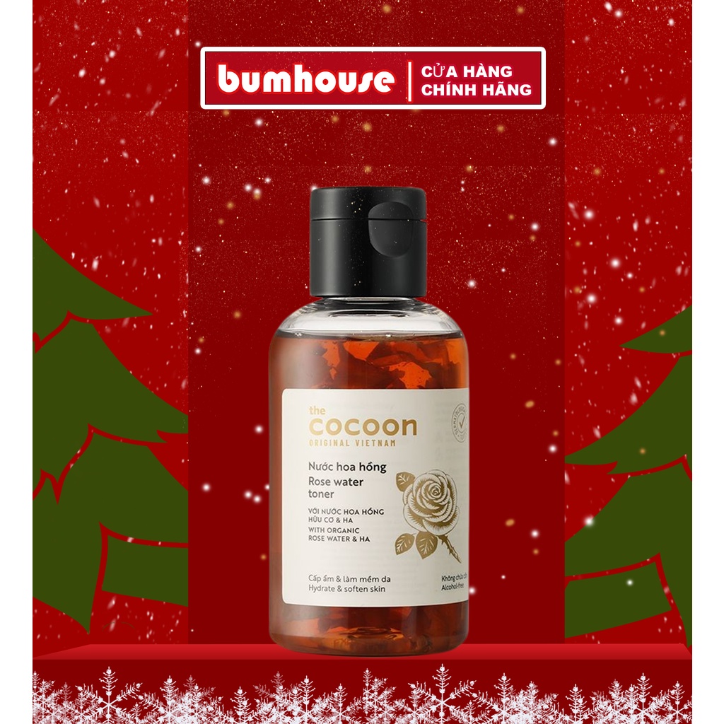 Nước hoa hồng (toner) Cocoon cấp ẩm &amp; làm mềm da 140ml