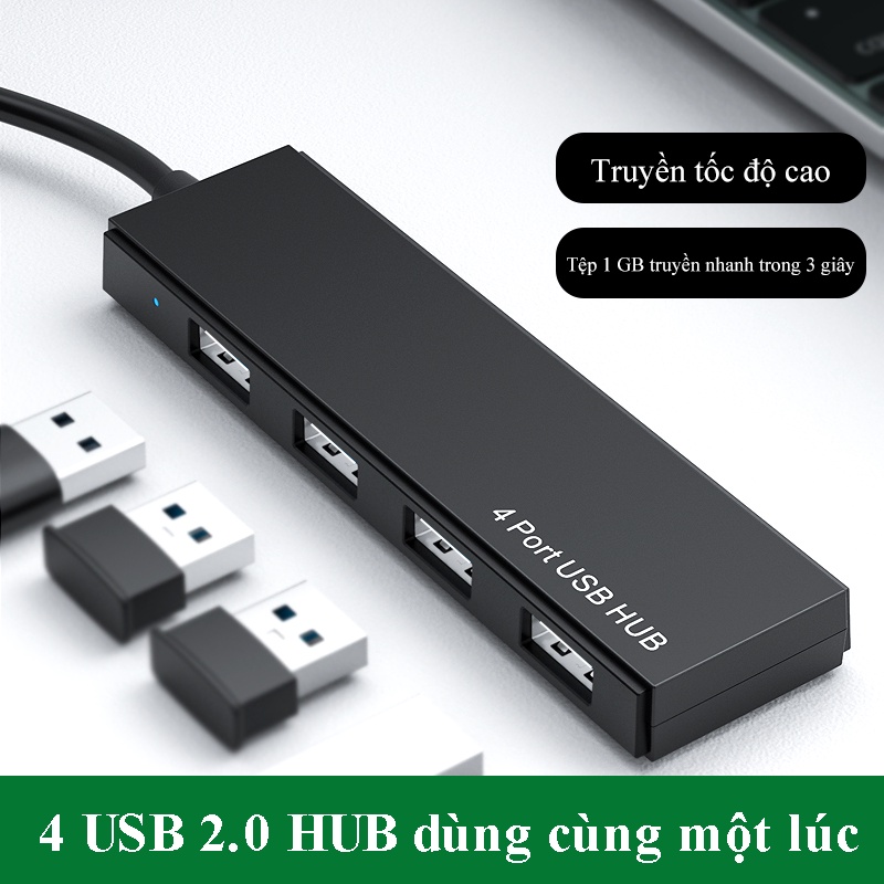 SHIP NHANH Bộ chia USB 4 cổng tích hợp USB2.0 AM to USB2.0 AF*4Ports