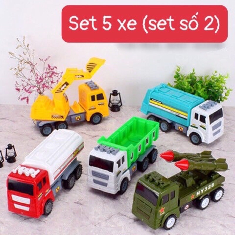 Set 5 xe Ô tô đồ chơi , Bộ ô tô Cho Bé , Xe Đồ Chơi Cho Bé  Chạy Đà Mạnh Mẽ.