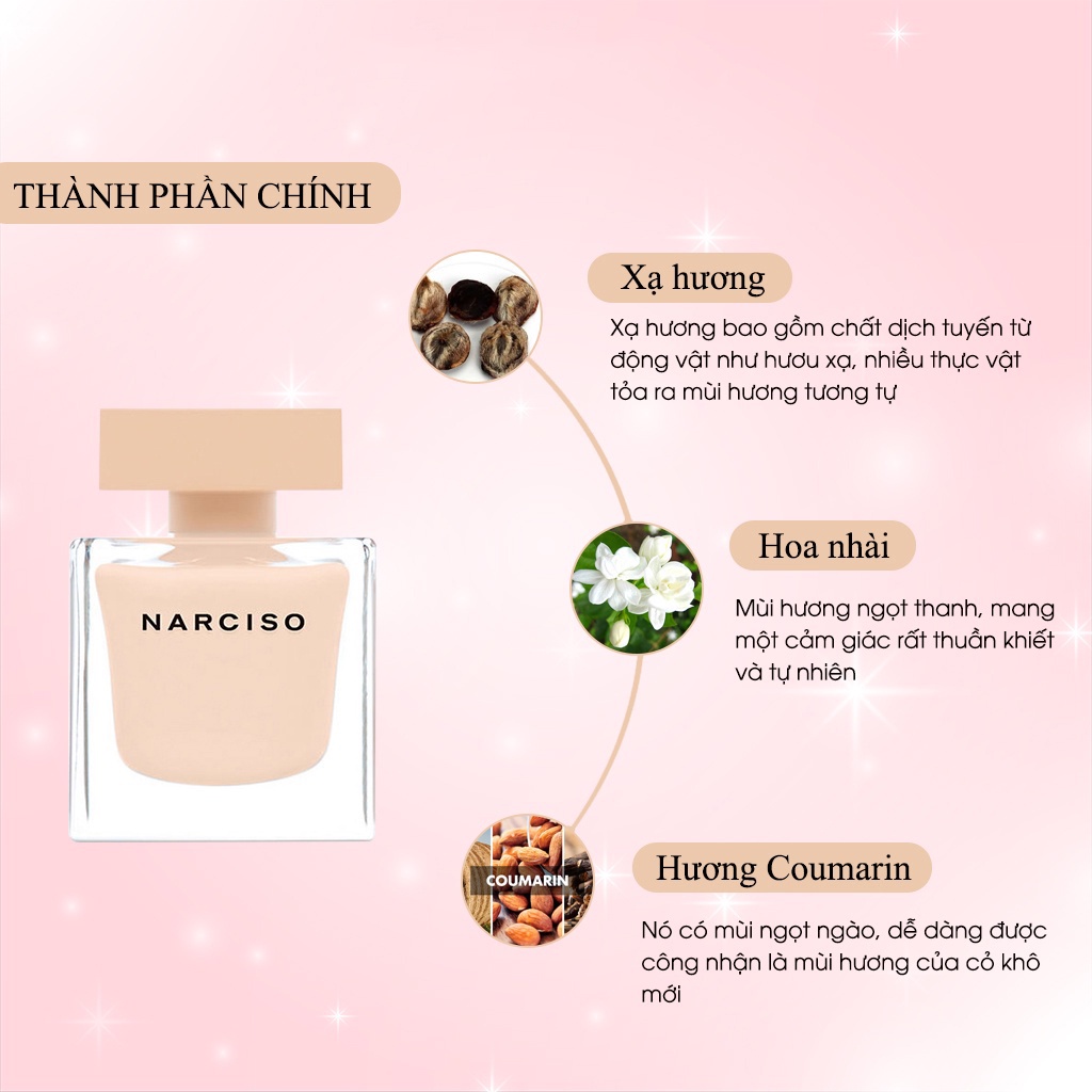 Nước Hoa Nữ Narciso Poudree EDP Chai 10ml, Chai Lùn Màu Phấn Hà Nội Perfume