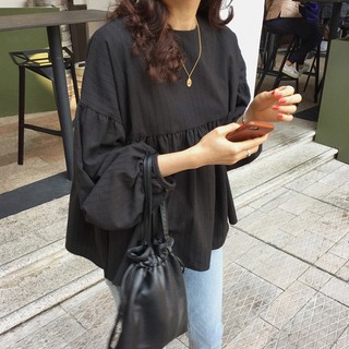 Áo sơ mi tay dài phồng plus size phong cách hàn quốc cho nữ