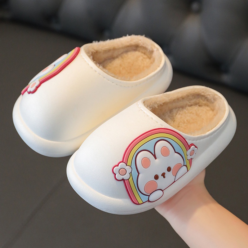 Dép Sục Lót Lông Không Thấm Nước Dành Cho Bé Gái Hình Thú Cưng Đáng Yêu - Mẫu 02
