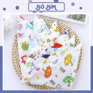 ⚡Set 5 Khăn Yếm Xô Tam Giác Có Cúc Bấm Cho Bé Vải Xô 4 Lớp Thấm Hút Tuyệt Đối