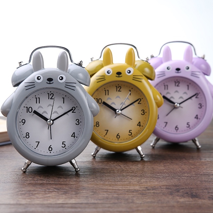 Đồng hồ báo thức chuông đôi cao cấp hình TOTORO dễ thương, đồng hồ báo thức để bàn NHÂN VẬT HOẠT HÌNH đáng yêu