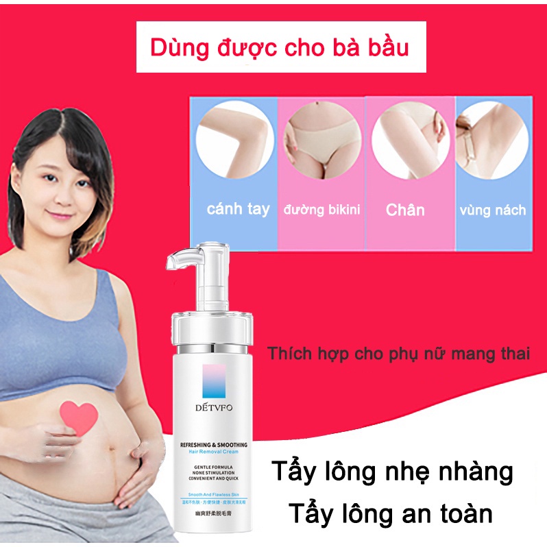 Kem tẩy lông Tẩy lông vùng kín Cho bà bầu 100g chóng không đau tẩy lông nách cả người tay chân toàn thân nam nữ toàn có