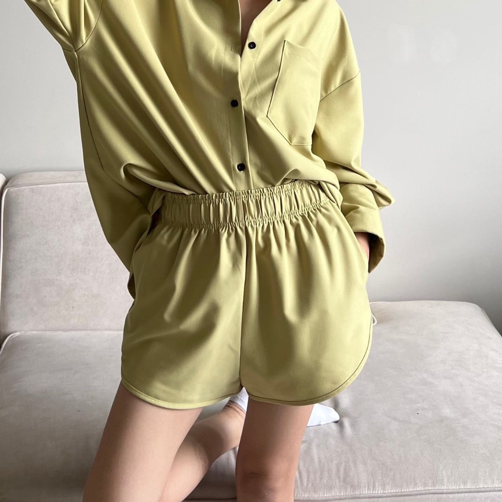 COMMON SENSE - Quần áo sơ mi unisex oversized màu vàng mù tạt