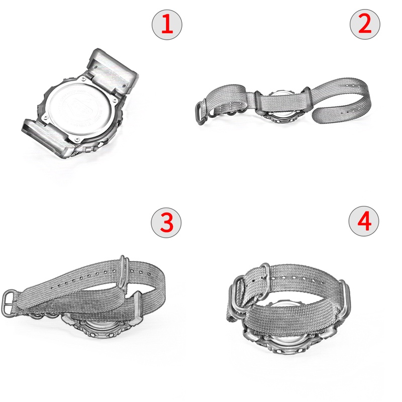 Dây Đeo Nylon 16mm Cho Đồng Hồ Casio G-Shock GA120 GA100 5600 GWM5610 DW6600