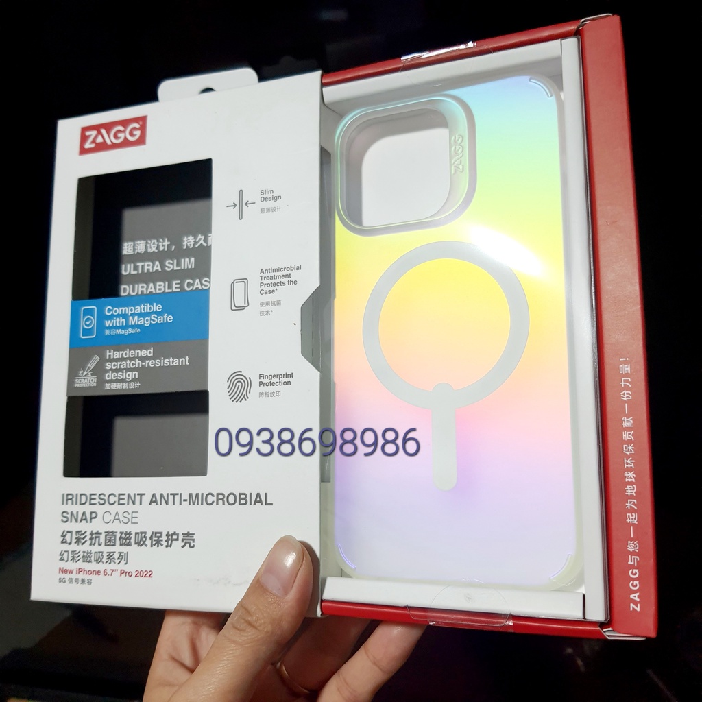 Ốp lưng ZAGG phản quang hỗ trợ sạc cho iPhone 14 pro max , 14 pro