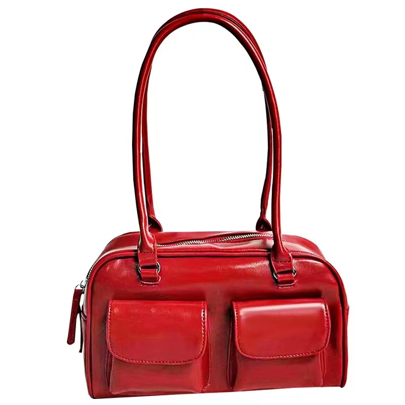 Mischa Túi Xách Đeo Vai Hình Vuông Cỡ Lớn Chất Liệu Da PU Màu Trơn Phong Cách Cổ Điển Thời Trang Cho Nữ stand oil