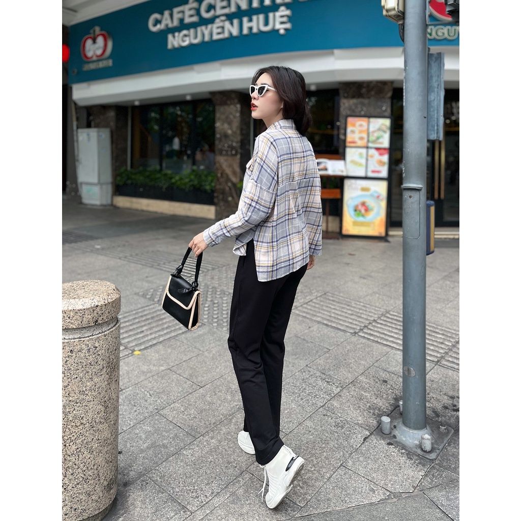 Áo Sơ Mi Nữ Caro Form Rộng MIRABOZZI School Girl, Chất Liệu COTTON Thấm Hút Tốt, Kiểu Dáng Trẻ Trung MSHC014