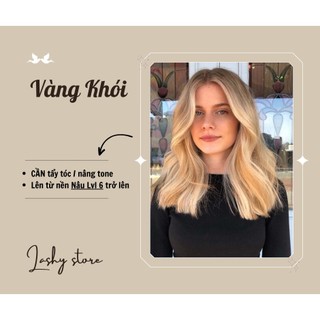Combo Thuốc nhuộm tóc VÀNG KHÓI - Kèm oxy - Lên màu chuẩn - Lashystore, Lashy store