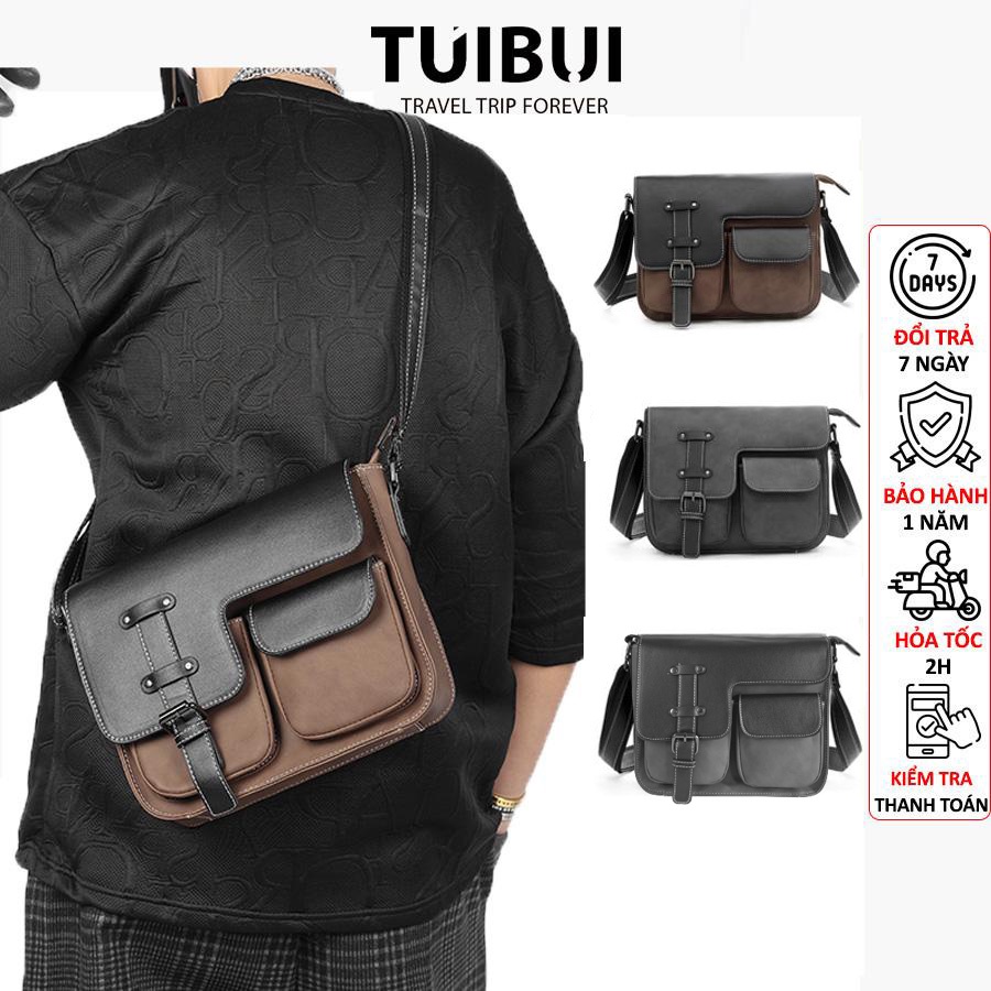 Túi đeo chéo nam nữ unosex thời trang cao cấp chống nước chất liệu da PU cao cấp phong cách Hàn Quốc.