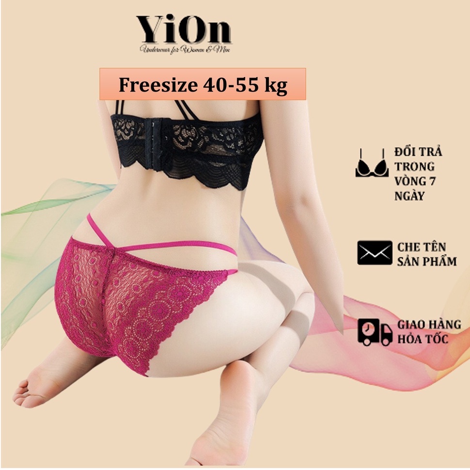 Quần lót ren nữ 2 dây hoa xuyên thấu sexy quyến rũ YiOn Underwear QR08