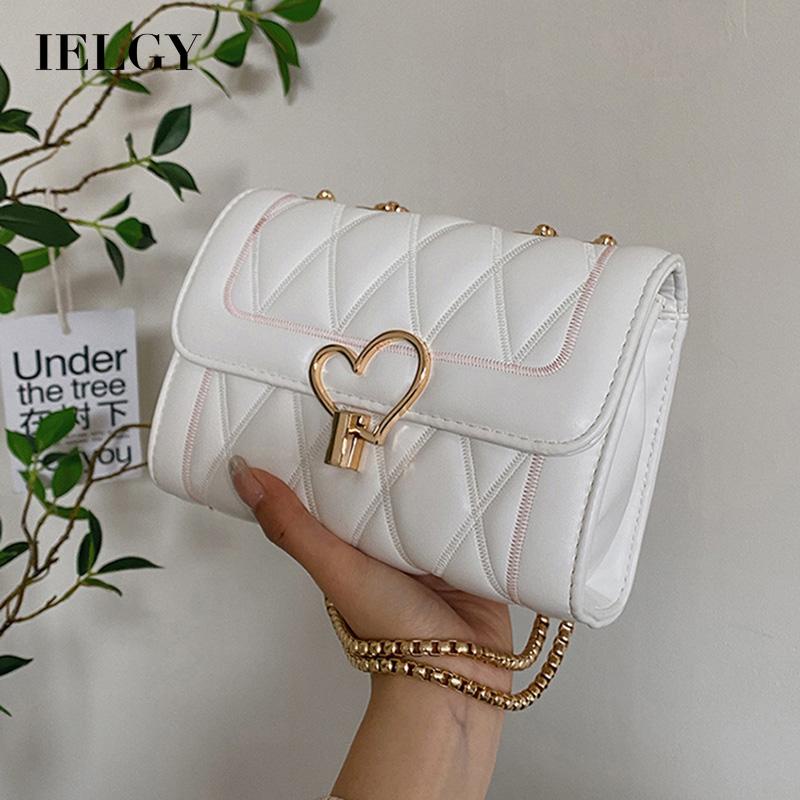 Túi Đeo Chéo Màu Đen Họa Tiết Hình Thoi Thời Trang Cho Nữ