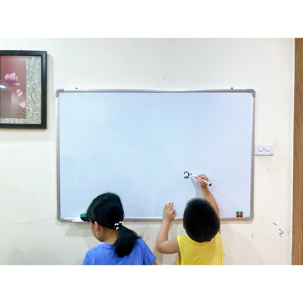 Bảng từ trắng viết bút lông dạ Hàn quốc  Tặng Bút lông dạ, bông lau, nam châm. BH 2 năm, Freeship HN