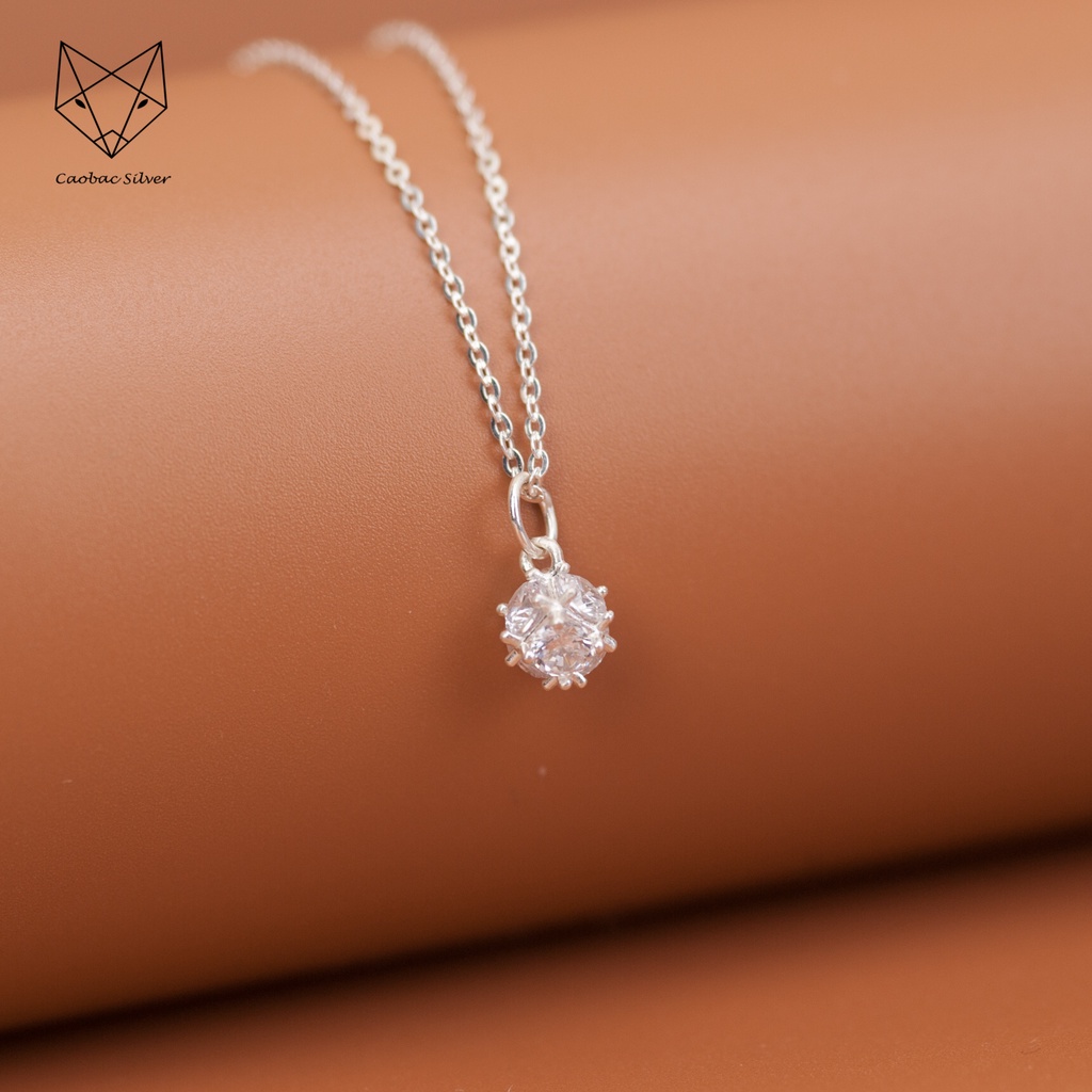 Dây Chuyền Bạc Ta Cao Cấp CaoBac Silver Hoạ Tiết Cầu Đá Thiết Kế Độc Lạ, Mới Lạ Dành Tặng Riêng Cho Bạn Gái