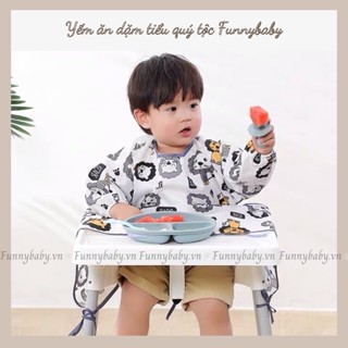 Yếm ăn dặm tiểu quý tộc cho bé, áo ăn dặm blw chống thấm vải mềm thoáng khí