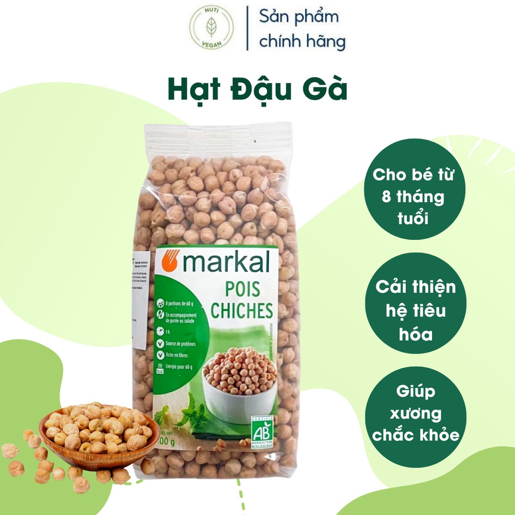 Hạt Đậu Gà Hữu Cơ Markal Túi 500g Hạt Dinh Dưỡng Hữu Cơ Cho Bé Ăn Dặm Cải Thiện Hệ Tiêu Hóa Cho Bé - nutivegan