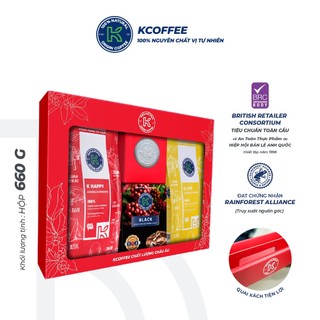 Hộp quà cà phê rang xay Robusta Arabica và hoà tan Love Box 3 thương hiệu K Coffee
