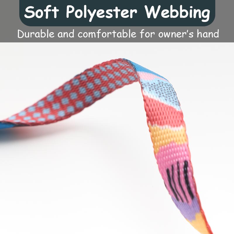 HamshMoc Bộ Dây Dắt Và Dắt Thú Cưng Đi Dạo Bằng Polyester Mềm Mại Họa Tiết Hoa Hamsa Có Thể Điều Chỉnh