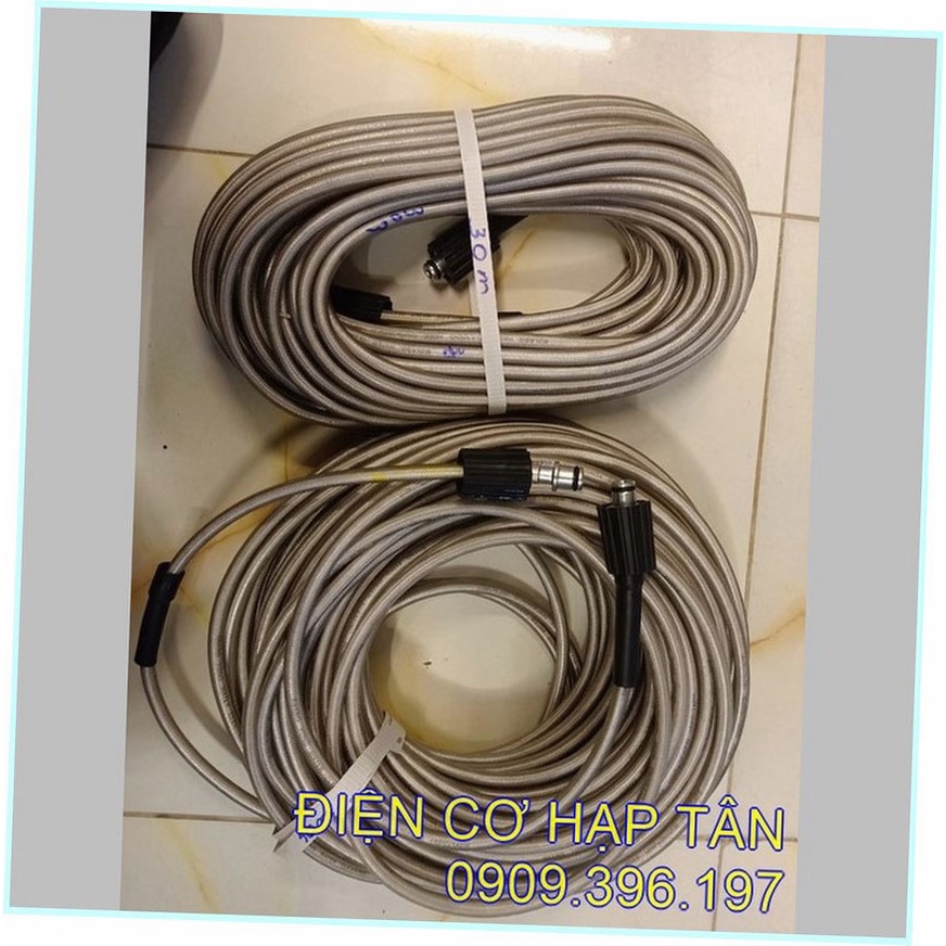 Dây xịt rửa xe cao áp trắng   8m – 10m-  15m – 20m – 30m - 50m  hai đầu răng  22mm  cho máy rửa xe