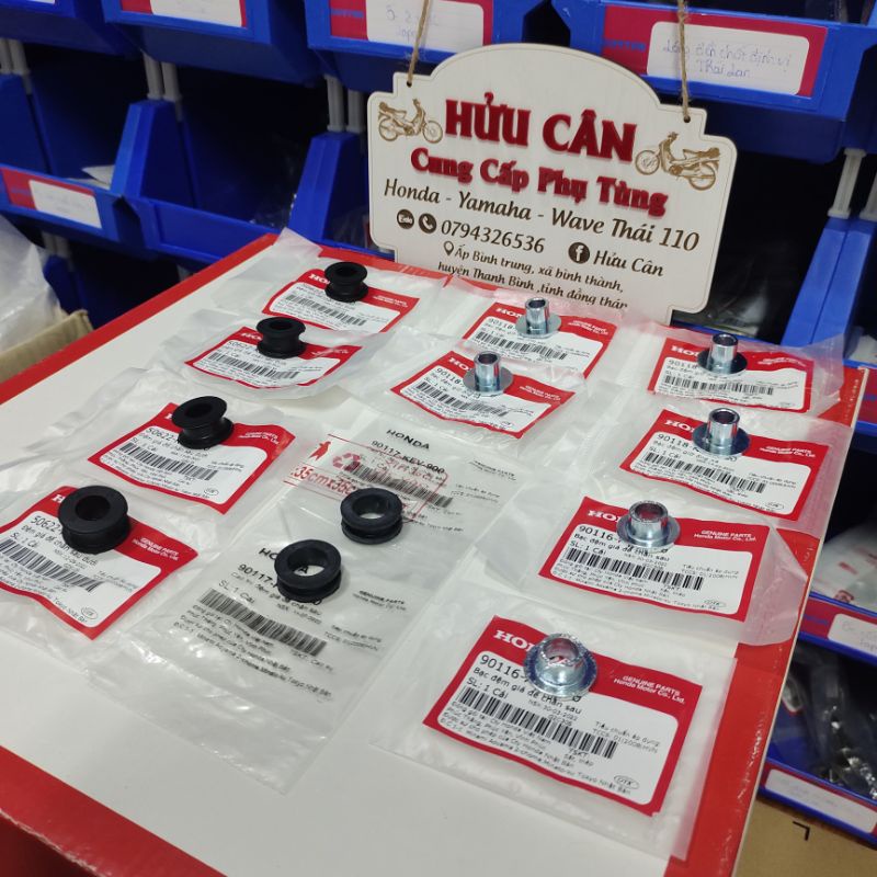 BỘ CAO SU LÔNG ĐỀN GÁC CHÂN SAU Wave nhỏ , Wave zx , Wave Thái 110 chính hãng Honda