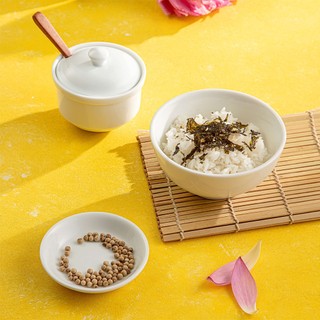 Đĩa chấm sứ trắng đựng gia vị chấm nước mắm tương xì dầu dĩa dày dặn tiện lợi đa năng GIKO