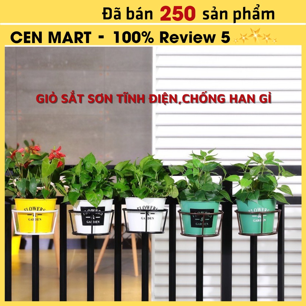 Giỏ Sắt Treo Chậu Cây ⚡️𝐅𝐑𝐄𝐄 𝐒𝐇𝐈𝐏⚡️ Gía Đỡ Chậu Cây - Khung Thép , Chắc Chắn, Dễ Di Chuyển - Sơn Tĩnh Điện - Thẩm Mỹ Cao