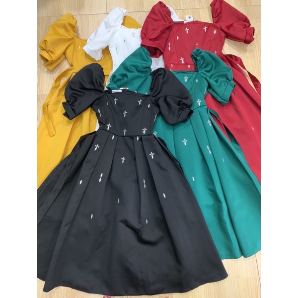 Đầm xoè dự tiệc bigsize TRIPBLE T DRESS đến 80kg cổ vuông tay ngắn phồng kết đá hạt - size M/L/XL/XXL -MS08L