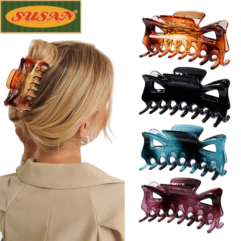 SUASNS Fashion Girls Acrylic Hair Claw Clip Leopard Print Large Hair Clamps Hair Accessories